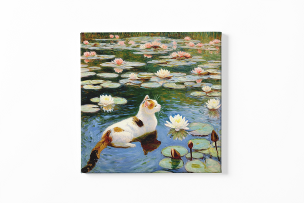 Contemplation in the Water Lily Pond - Canvas Print