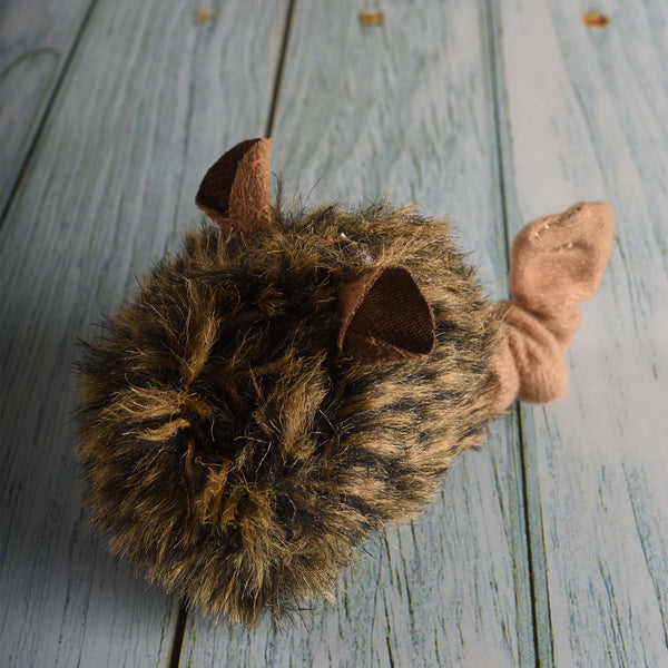 Pull String Motion Mouse with Catnip - Brown