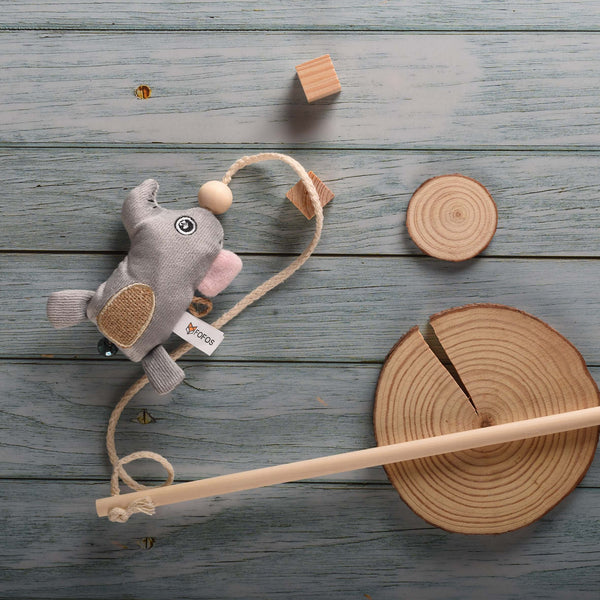 Catnip Elephant Toy Stick