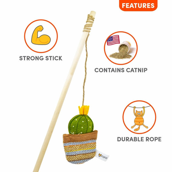 Catnip Cactus Toy Stick