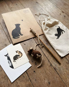 Hand-knitted Mouse Wand Toy - Cats for Conservation