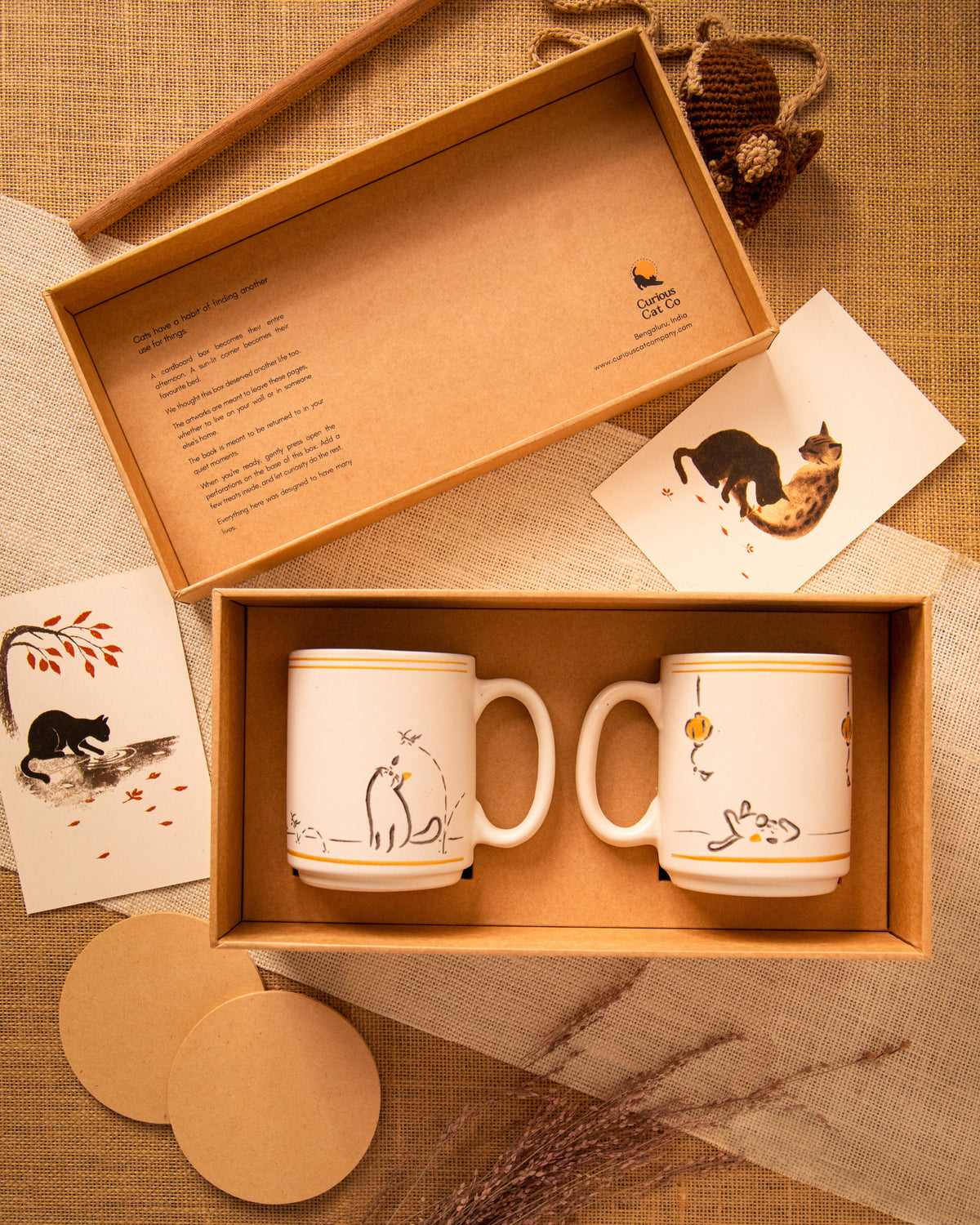 Kuro - The Curious Cat Mugs | Set of Two