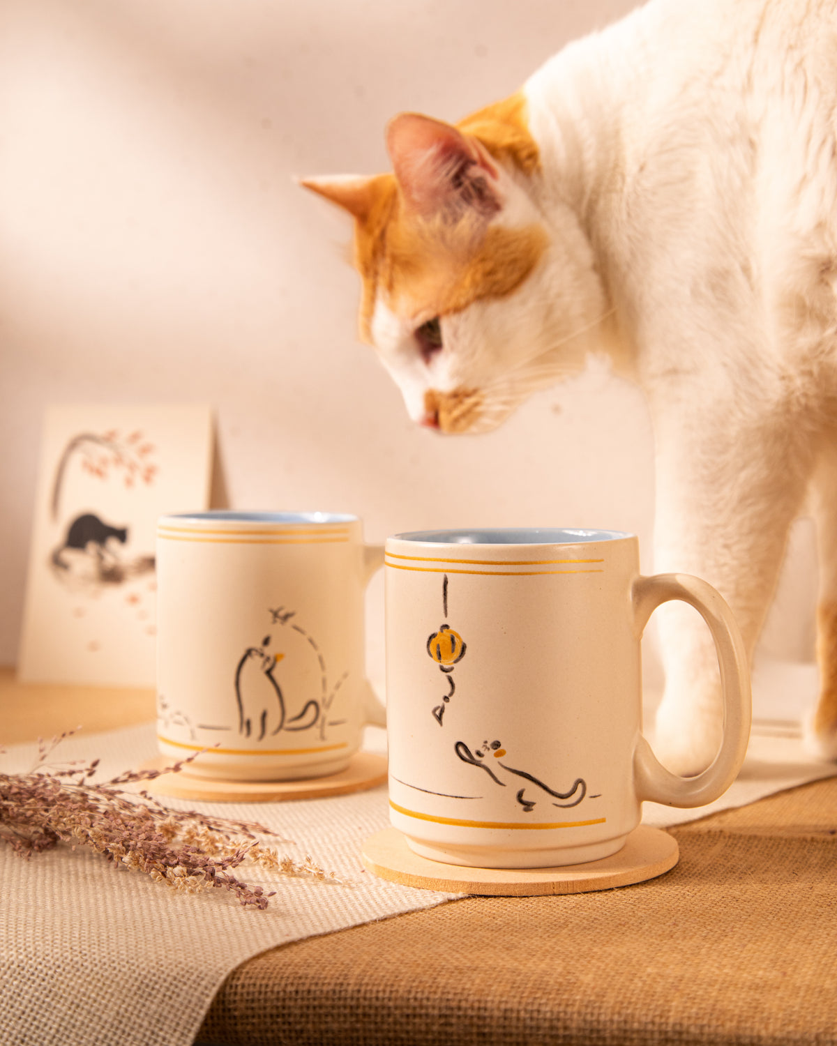 Kuro - The Curious Cat Mugs | Set of Two