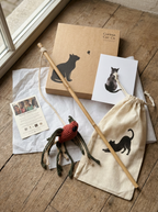 Hand-knitted Bird Wand Toy - Cats for Conservation