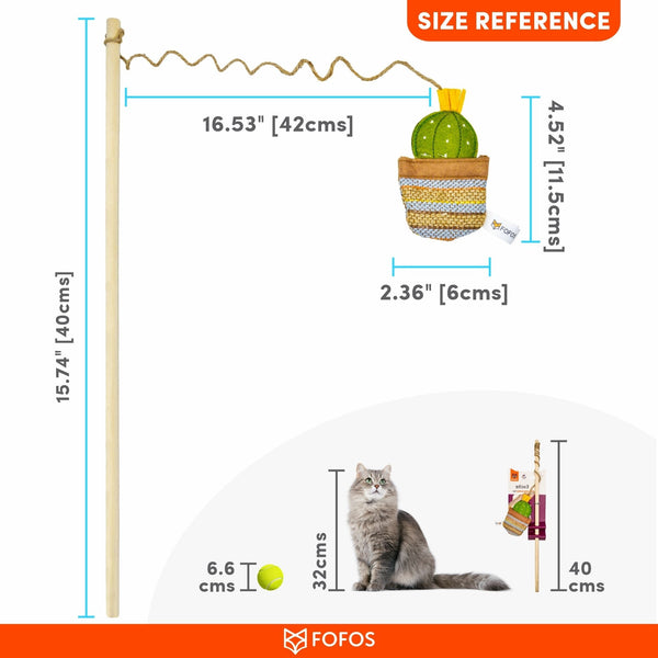Cactus Wand Toy - El Paso - Curious Cat Company - Cat Toys