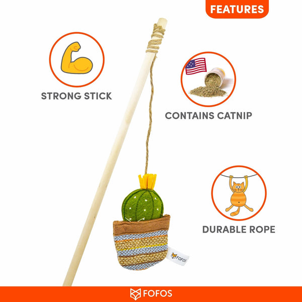 Cactus Wand Toy - El Paso - Curious Cat Company - Cat Toys