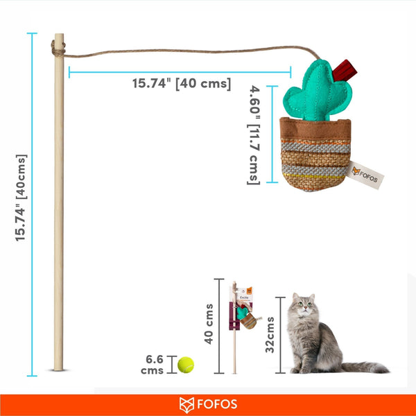 Cactus Wand Toy - Phoenix - Curious Cat Company - Cat Toys