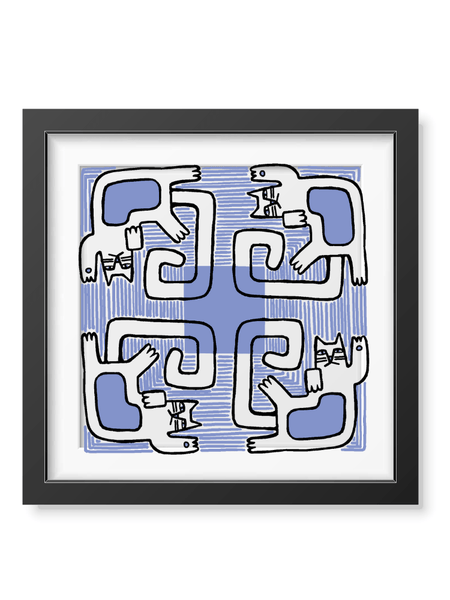 Cat Blues Poster - Curious Cat Company - Wall Art