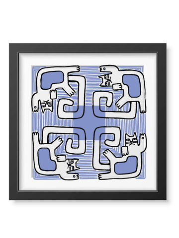 Cat Blues Poster - Curious Cat Company - Wall Art