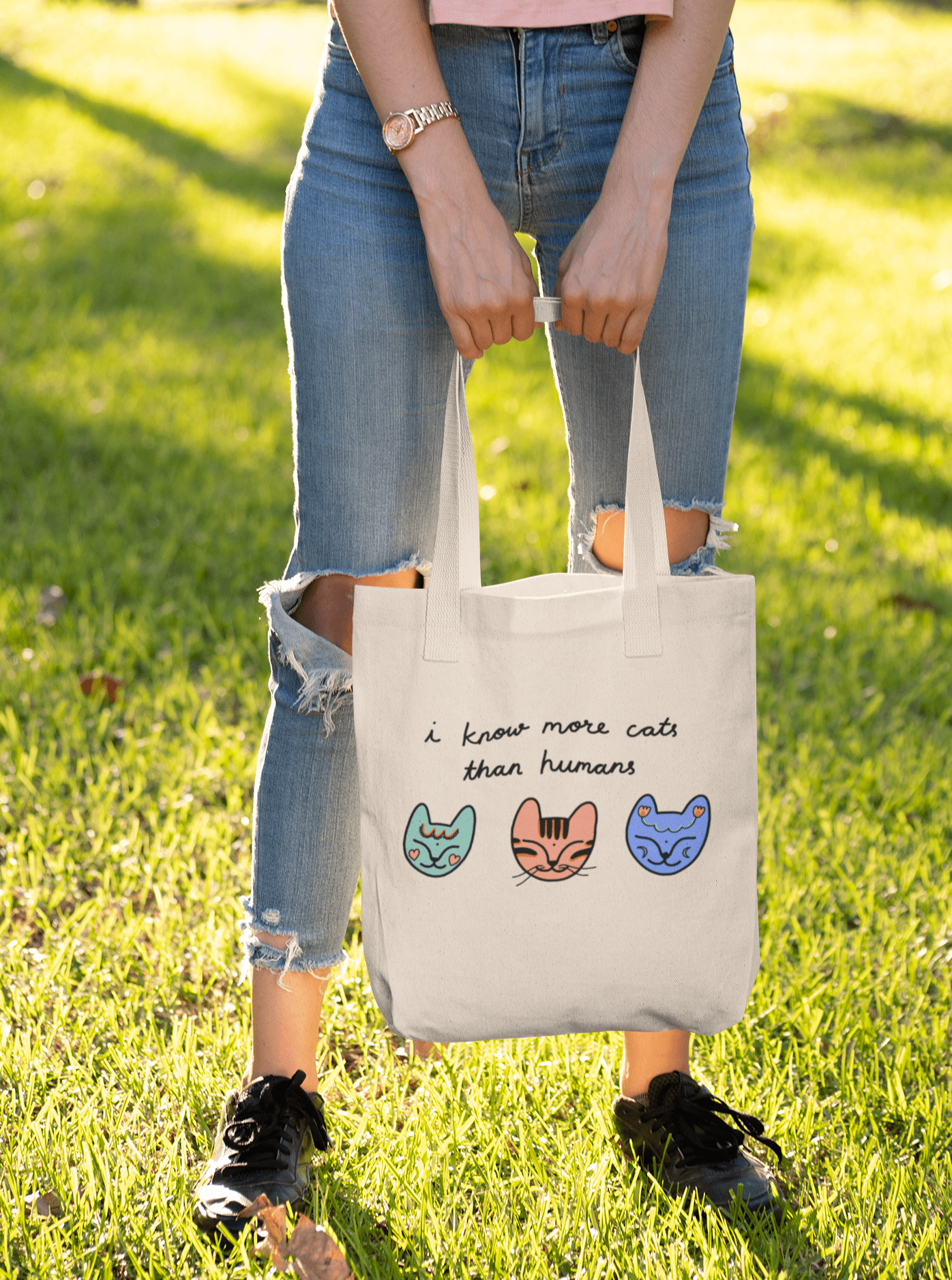 Cat Friends Bag - Curious Cat Company - Canvas Bags