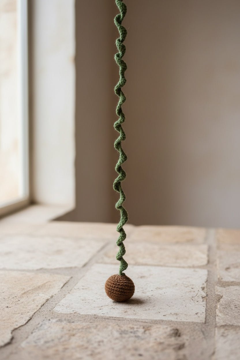 Catnip Crochet Ball with Tail - Cats for Conservation - Curious Cat Company - Cat Toys