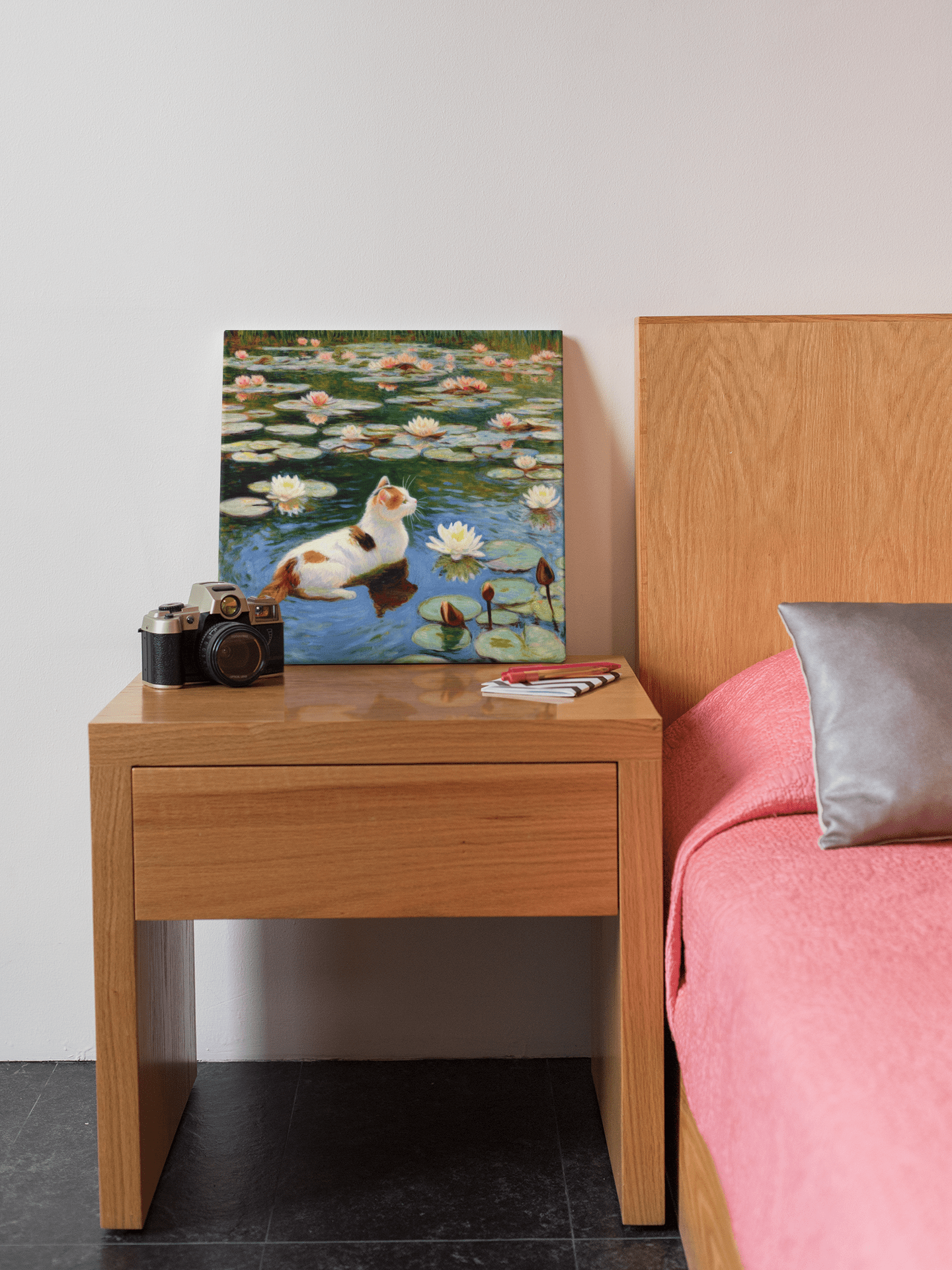 Contemplation in the Water Lily Pond - Canvas Print - Curious Cat Company - Wall Art