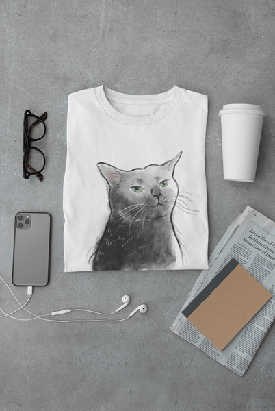 Dissociating Cat Meme Tee - Curious Cat Company - T-shirts