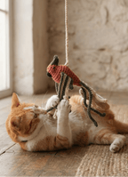 Hand - knitted Bird Wand Toy - Cats for Conservation - Curious Cat Company - Cat Toys
