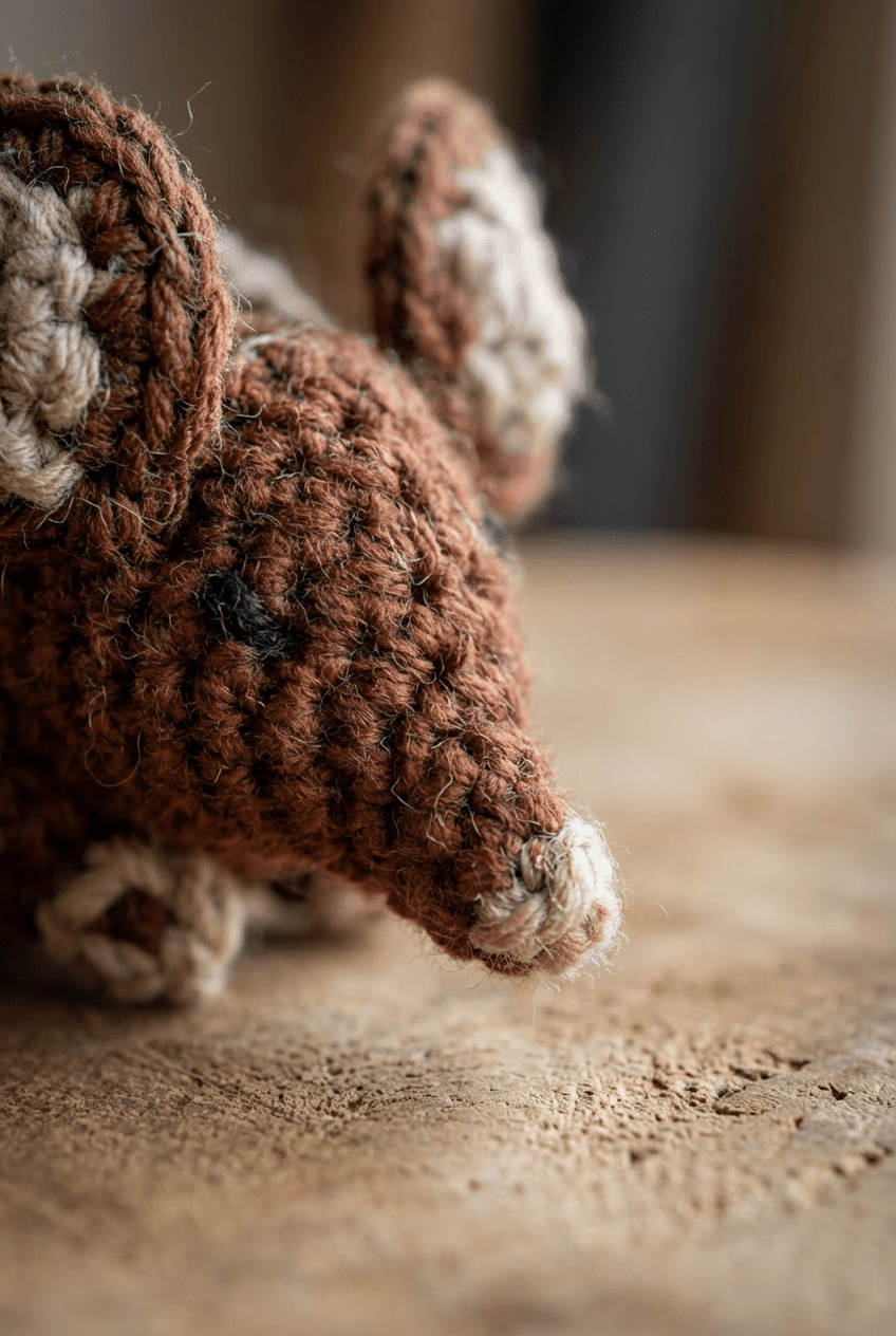 Hand - knitted Mouse Wand Toy - Cats for Conservation - Curious Cat Company - Cat Toys