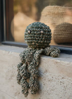 Hand - knitted Octopus Toy with Treat Pouch - Cats for Conservation - Curious Cat Company - Cat Toys