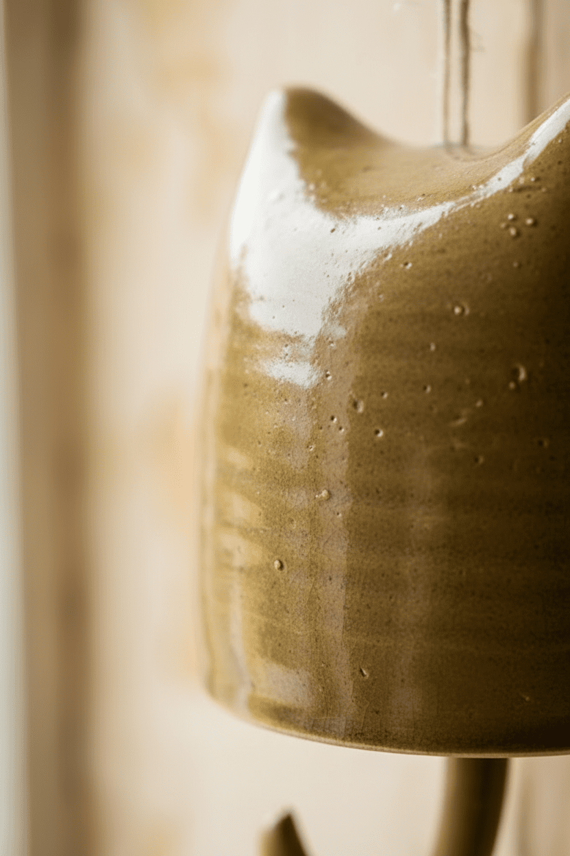 Handmade Ceramic Cat Wind Chime - Curious Cat Company - Cat Supplies