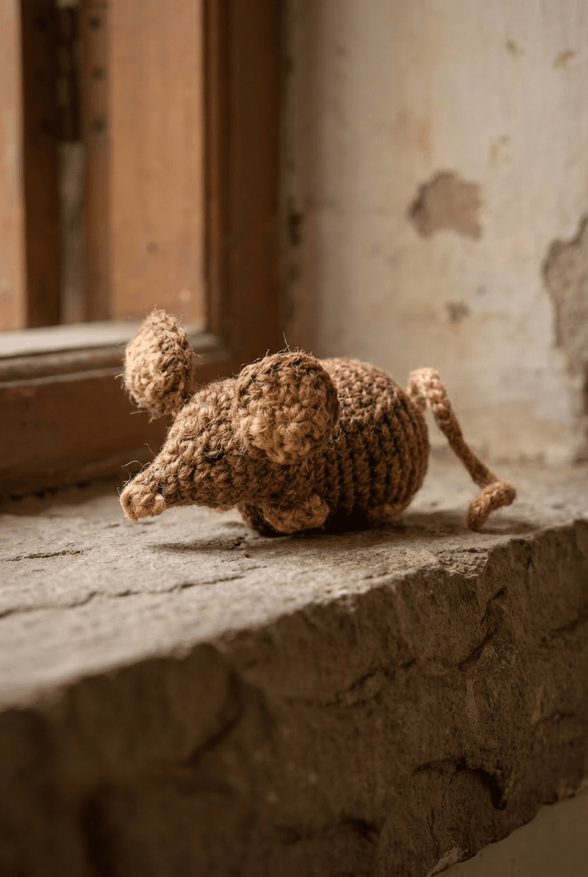 Handwoven Jute Rat Toy with Treat Pocket - Cats for Conservation - Curious Cat Company - Cat Toys