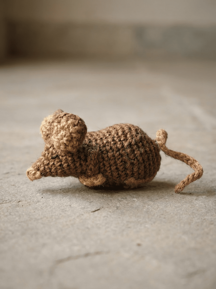 Handwoven Jute Rat Toy with Treat Pocket - Cats for Conservation - Curious Cat Company - Cat Toys