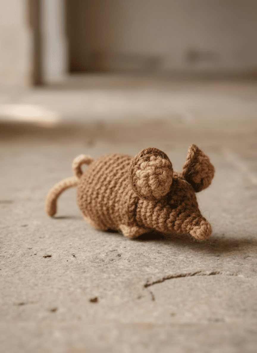 Handwoven Jute Rat Toy with Treat Pocket - Cats for Conservation - Curious Cat Company - Cat Toys