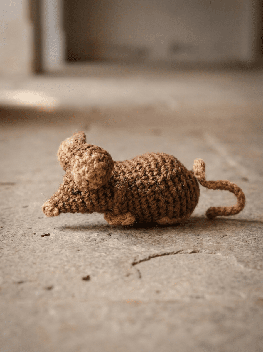 Handwoven Jute Rat Toy with Treat Pocket - Cats for Conservation - Curious Cat Company - Cat Toys