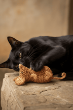 Handwoven Jute Rat Toy with Treat Pocket - Cats for Conservation - Curious Cat Company - Cat Toys