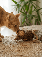 Handwoven Jute Rat Toy with Treat Pocket - Cats for Conservation - Curious Cat Company - Cat Toys