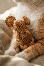 Handwoven Jute Rat Toy with Treat Pocket - Cats for Conservation - Curious Cat Company - Cat Toys