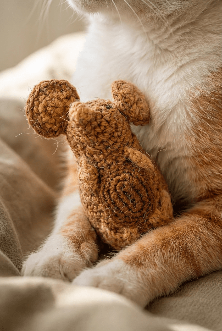 Handwoven Jute Rat Toy with Treat Pocket - Cats for Conservation - Curious Cat Company - Cat Toys