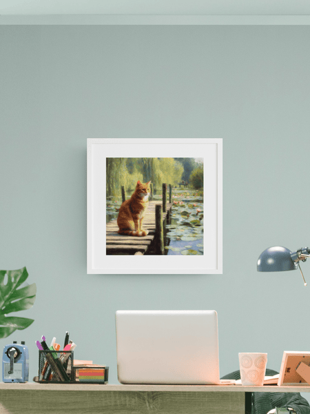 Observing the Water Lillies Poster - Curious Cat Company - Wall Art