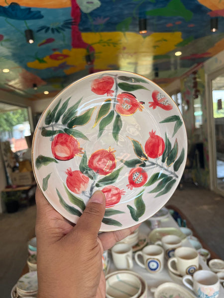 Pomogranate Handmade Feeder Bowls - Anti Whisker Fatigue - Curious Cat Company - Ceramic Pl