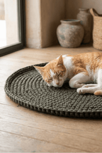 Recycled Cotton Handwoven Mat - Cats for Conservation - Curious Cat Company - Cat Beds