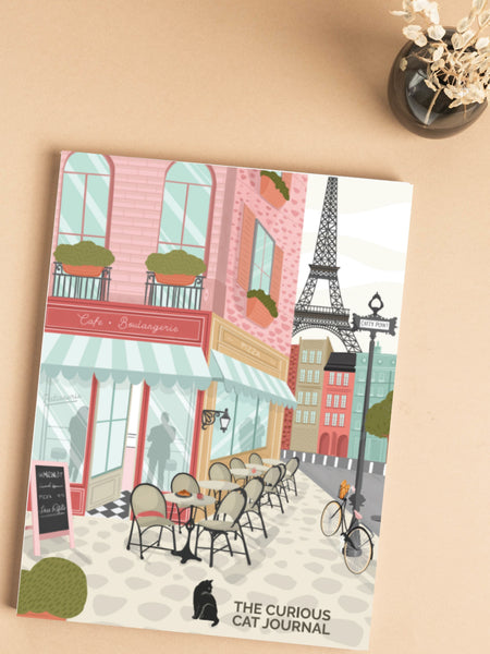 Curiously Catty A5 Journal with 5 Detachable Travel Themed Postcards