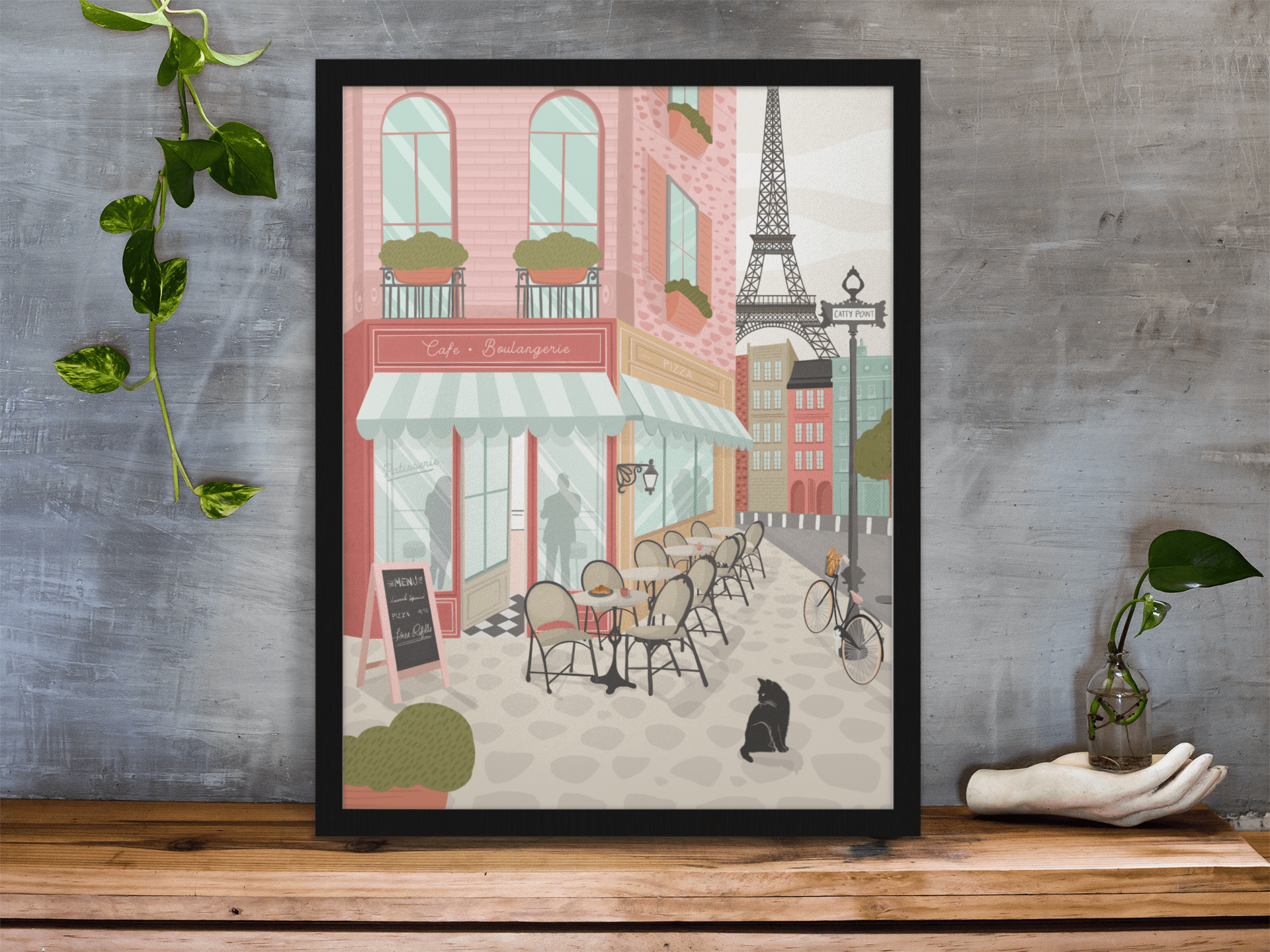 A Parisienne Cafè - Poster - Curious Cat Company - Wall Art