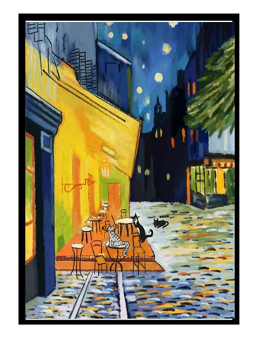 After Hours At The Cafe - Poster - Curious Cat Company - Wall Art