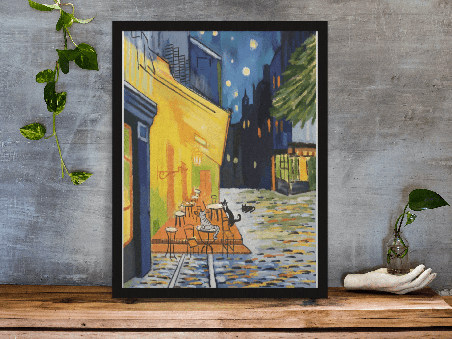 After Hours At The Cafe - Poster - Curious Cat Company - Wall Art