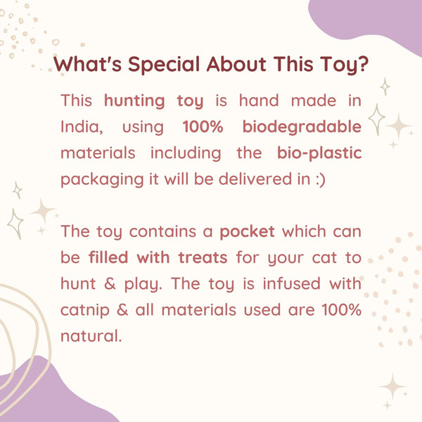 Birdy Hunting Toy with Catnip - 100% Biodegradable - Curious Cat Company - Cat Toys
