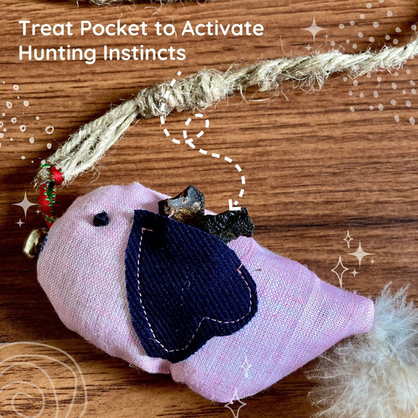 Birdy Hunting Toy with Catnip - 100% Biodegradable - Curious Cat Company - Cat Toys