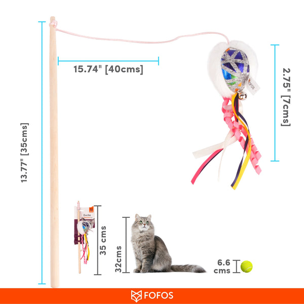 Blocky Meow Ball Wand - Curious Cat Company - Cat Toys