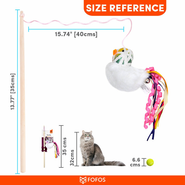 Blocky Meow Bird Wand - Curious Cat Company - Cat Toys