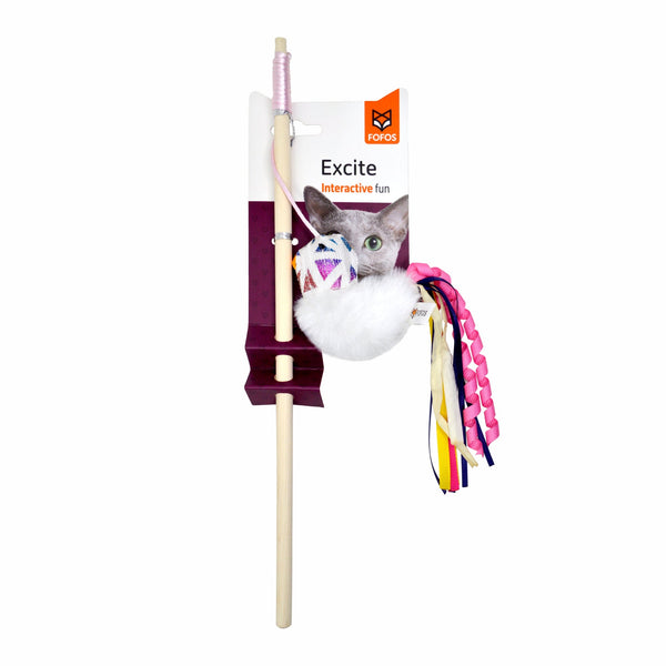 Blocky Meow Bird Wand - Curious Cat Company - Cat Toys