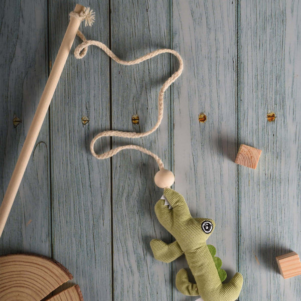 Catnip Crocodile Toy Stick - Curious Cat Company - Cat Toys