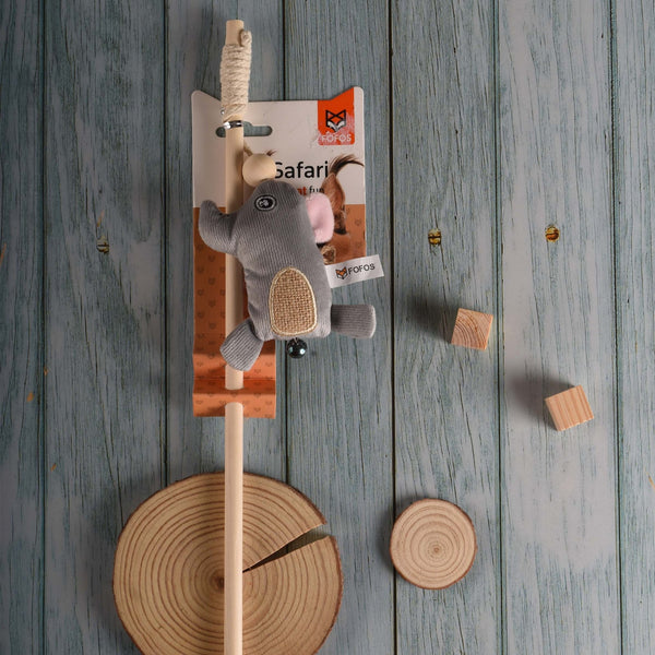 Catnip Elephant Toy Stick - Curious Cat Company - Cat Toys