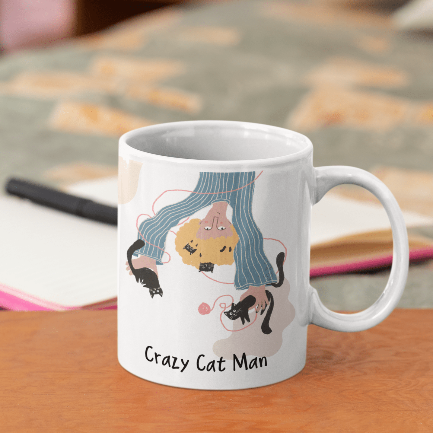 Crazy Cat Man Mug - Curious Cat Company - Mugs