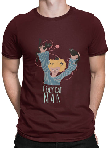 Crazy Cat Man Tee - Curious Cat Company - T-shirts