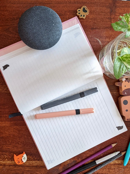 Curiously Catty A5 Journal with 5 Detachable Travel Themed Postcards - Curious Cat Company - Notebook