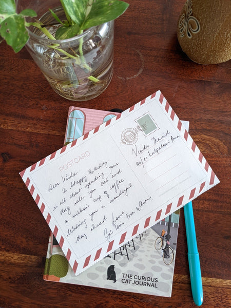 Curiously Catty A5 Journal with 5 Detachable Travel Themed Postcards - Curious Cat Company - Notebook