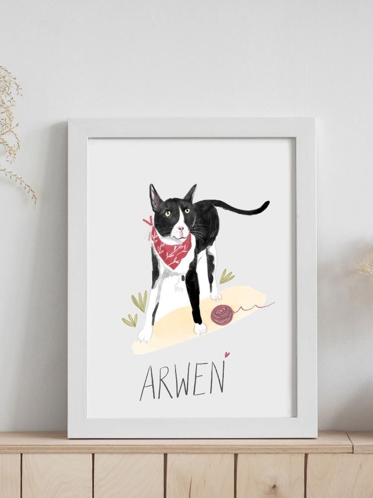 Customised Pet Illustrations - Curious Cat Company - Posters, Prints, & Visual Artwork