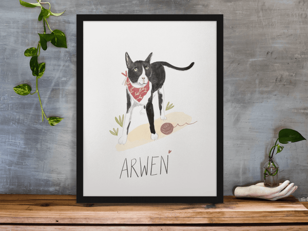 Customised Pet Illustrations - Curious Cat Company - Posters, Prints, & Visual Artwork