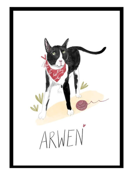Customised Pet Illustrations - Curious Cat Company - Posters, Prints, & Visual Artwork